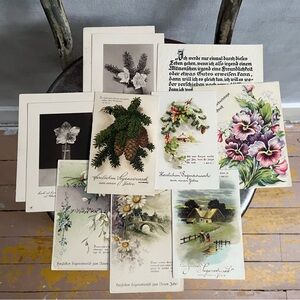 Vintage German Postcard Lot UNUSED! Includes One Birthday Card